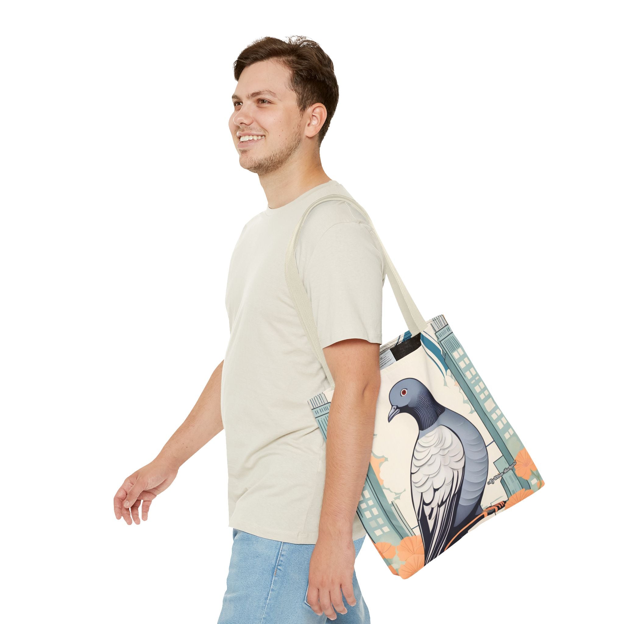 City Pigeon, Bird Tote Bag with Cotton Handles For Everyday Use, 3 Sizes
