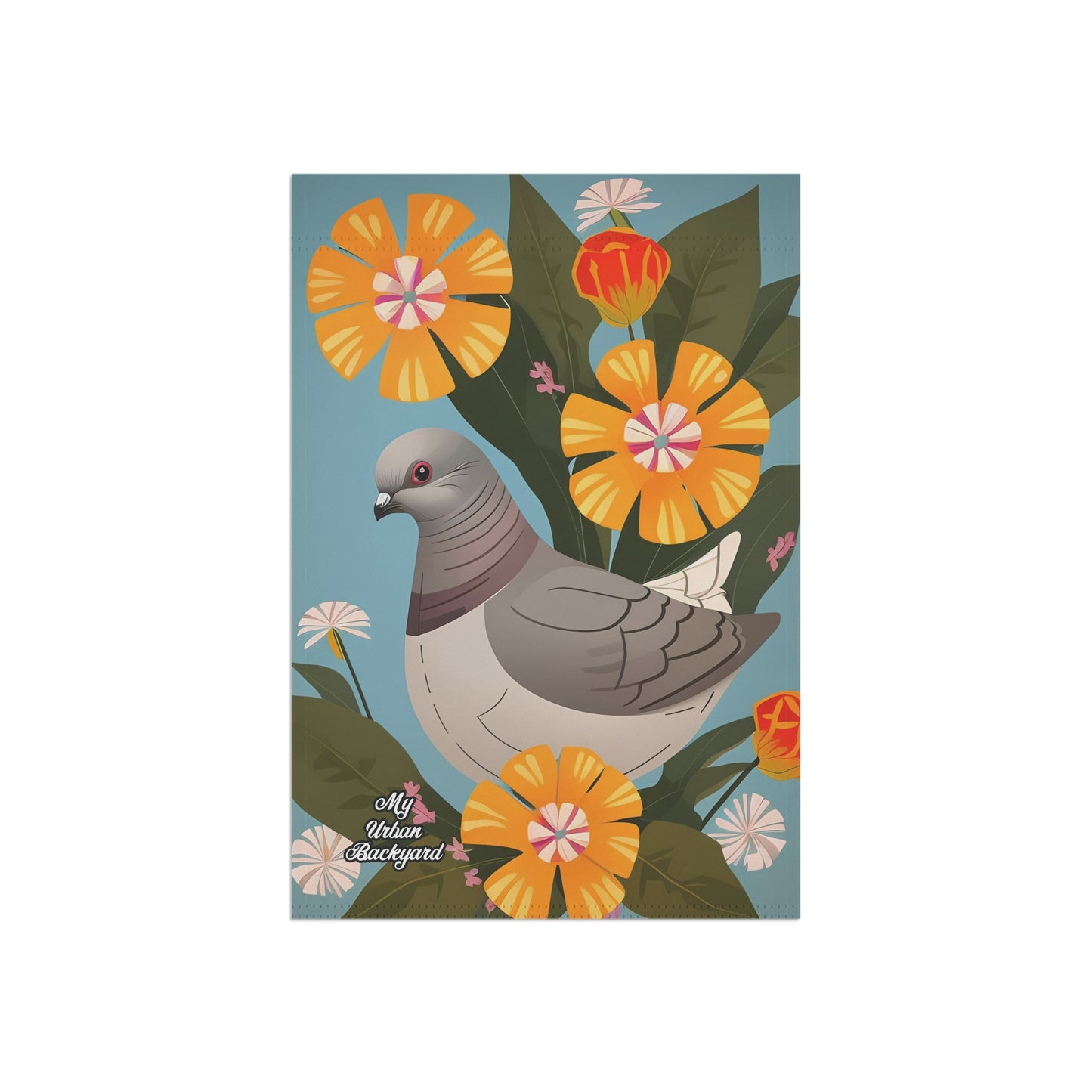 Pigeon and Flowers, Garden Flag for Yard, Patio, Porch, or Work, 12"x18" - Flag only