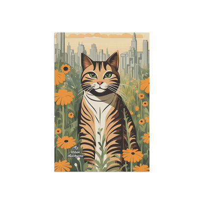 City Tabby, Garden Flag for Yard, Patio, Porch, or Work, 12"x18" - Flag only