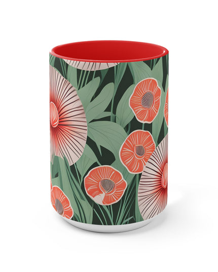 Art Deco Flowers, Ceramic Mug - Perfect for Coffee, Tea, and More!