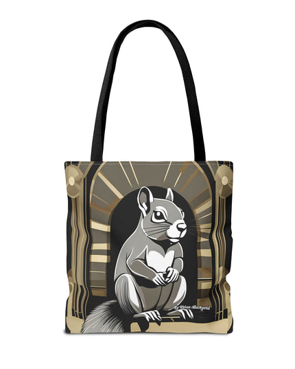 Art Deco Squirrel, Tote Bag with Cotton Handles For Everyday Use, 3 Sizes