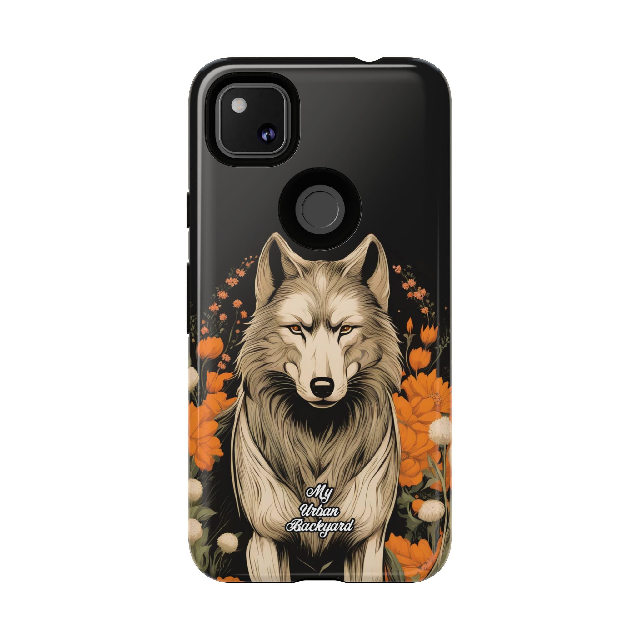 Wolf with Flowers, Animal Cell Phone Case - Apple, Samsung, Google Pixel