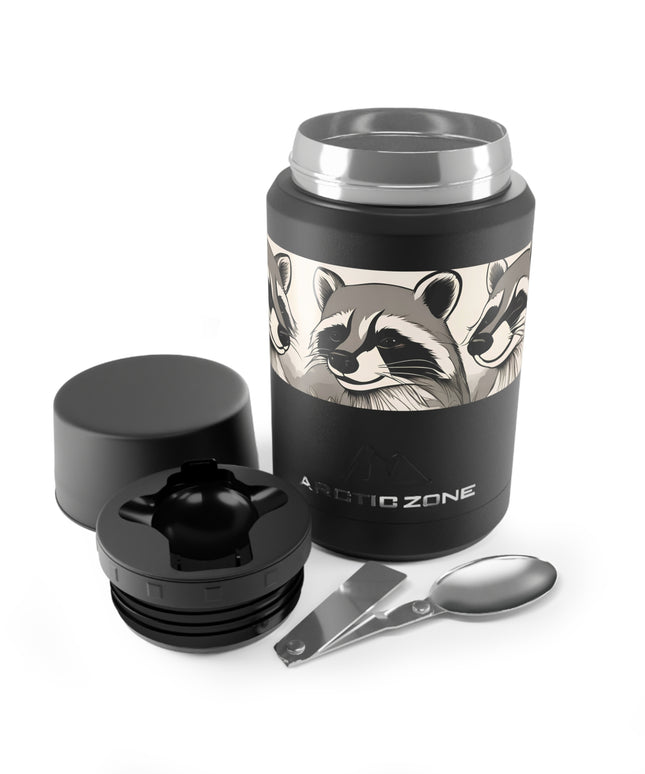 Three Raccoons Reusable Insulated Food Storage Container with Spoon – 16.9oz