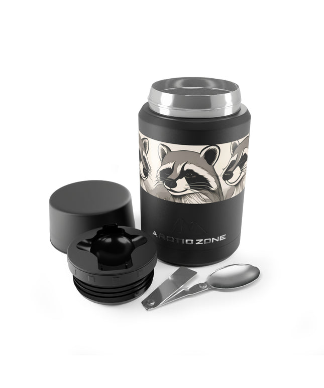 Three Raccoons Reusable Insulated Food Storage Container with Spoon – 16.9oz
