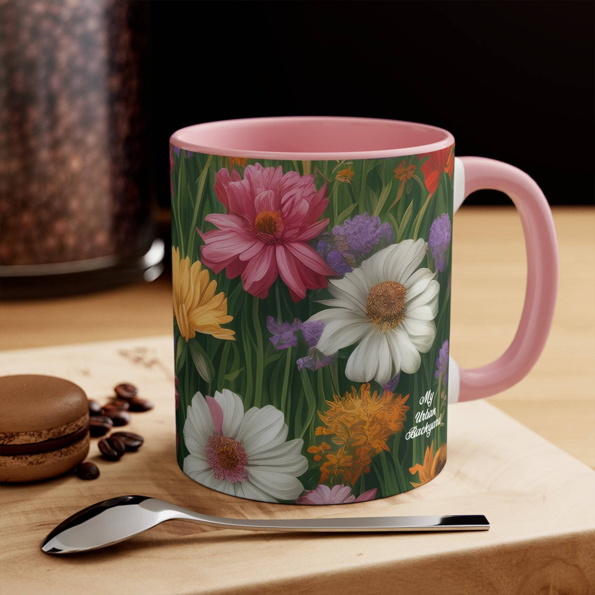 Ceramic Mug for Coffee, Tea, Hot Cocoa. Home/Office, Wildflower Field