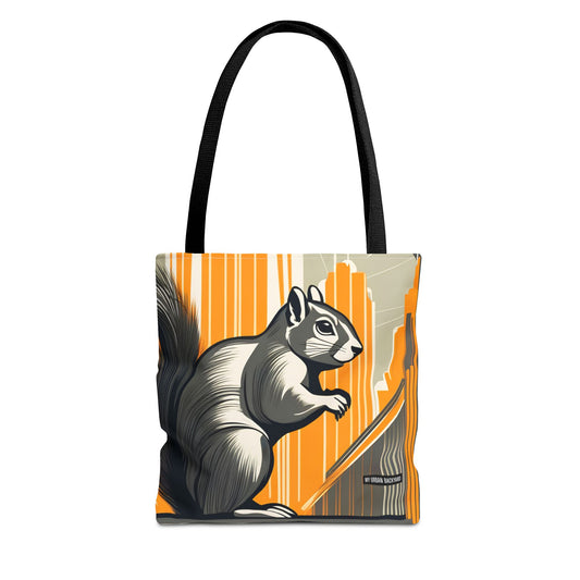Art Deco Squirrel, Everyday Tote Bag w Cotton Handles