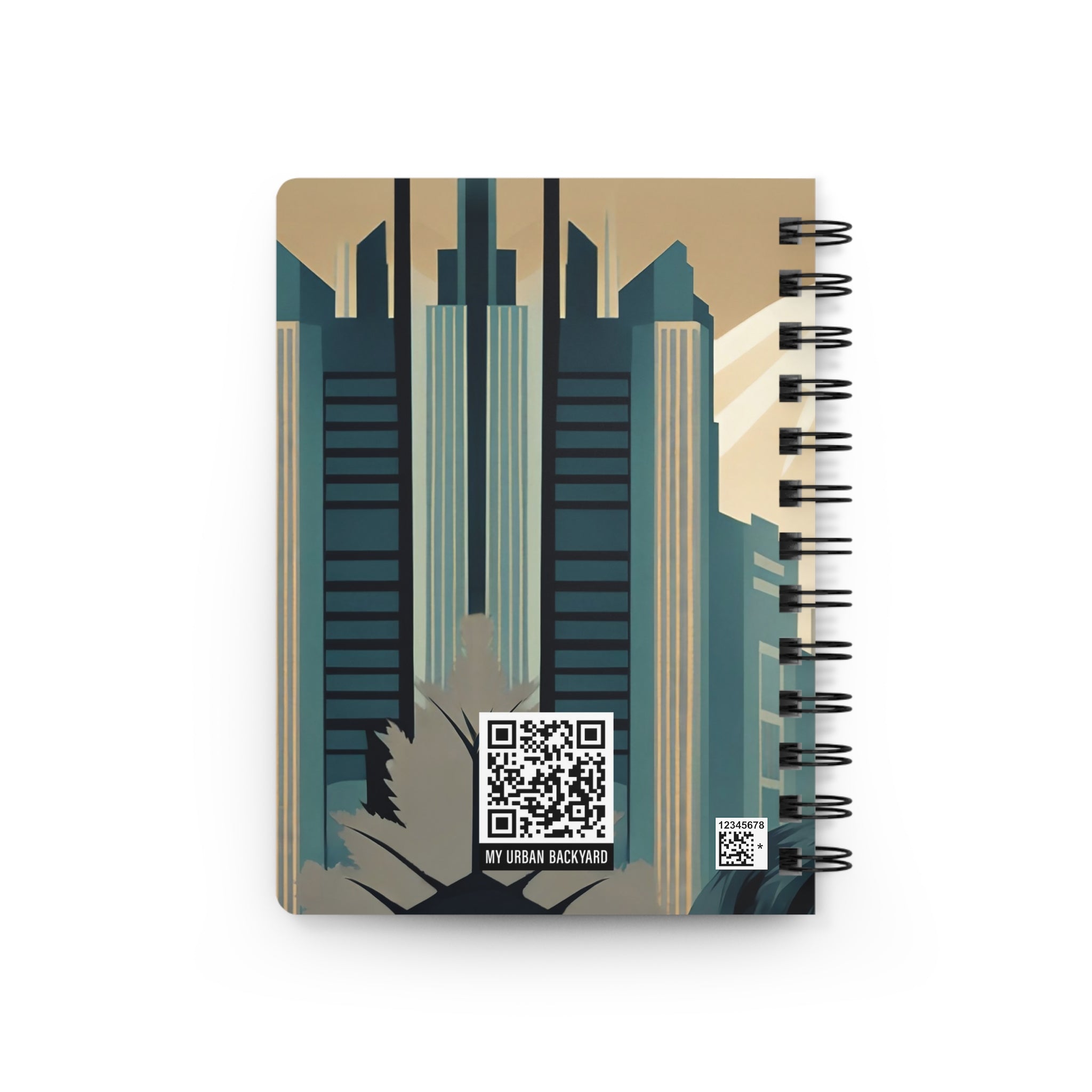 Art Deco Wolf Lined Spiral Journal