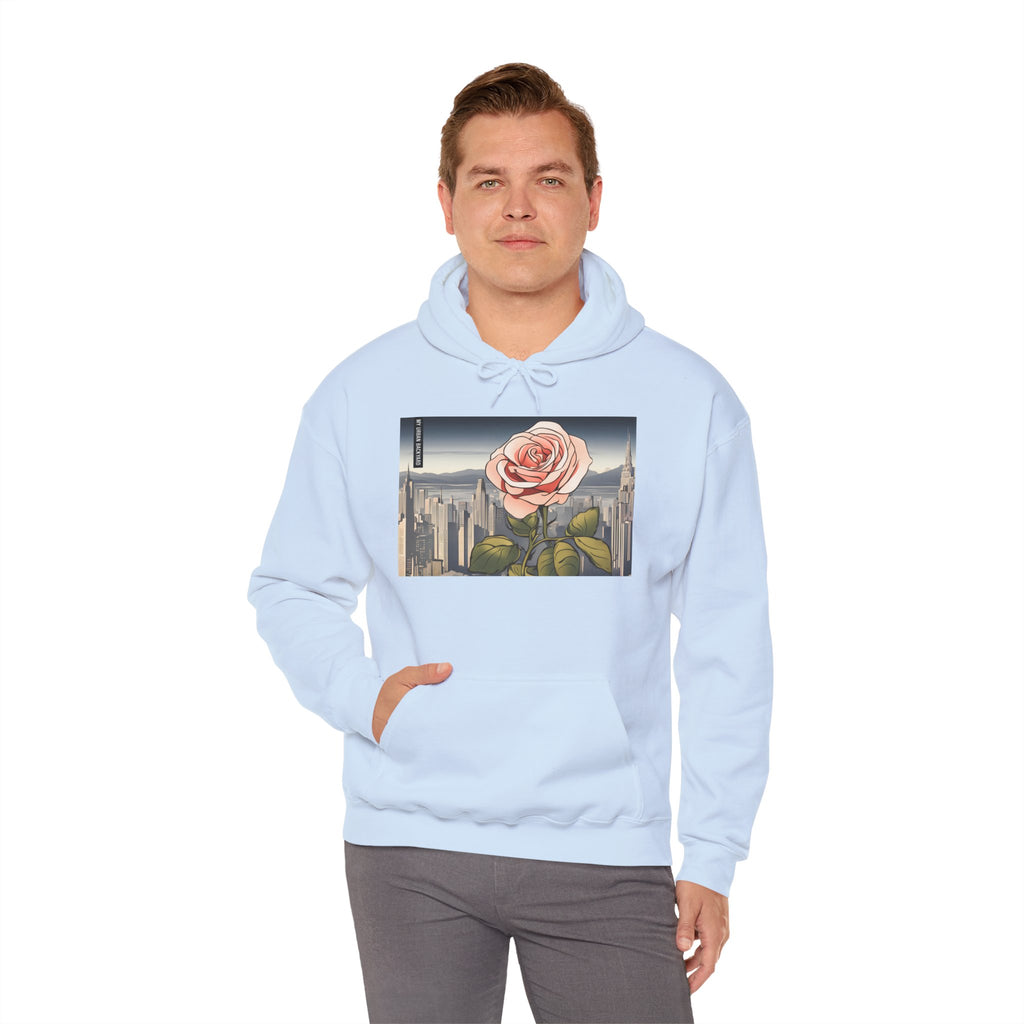 City Rose Unisex Hoodie - Cozy Gift for Plant Lovers, Floral Sweatshirt for Spring, Comfortable Everyday Wear, Birthday Present