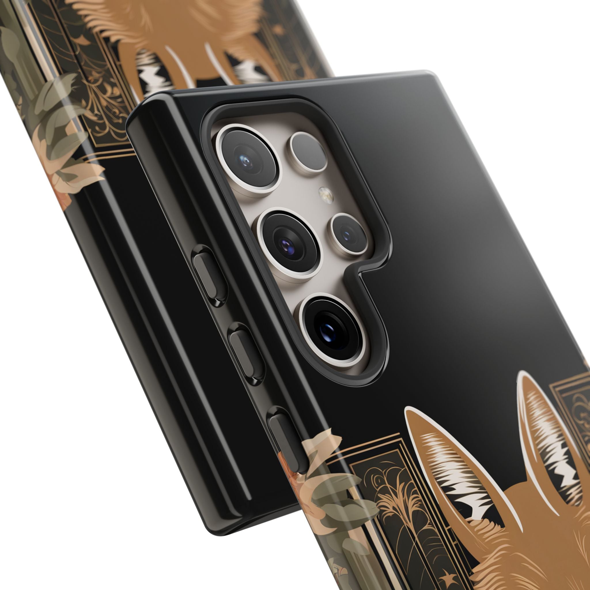 Art Deco Coyote with Flower, Cell Phone Case - Apple, Samsung, Google Pixel