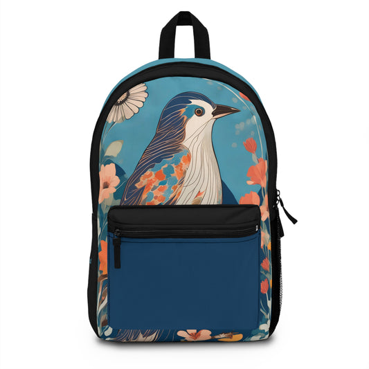 Colorful Bird, Backpack with Computer Pocket and Padded Back