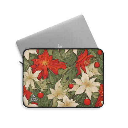 Laptop Carrying Case, Top Loading Sleeve for School or Work - Holiday Flowers