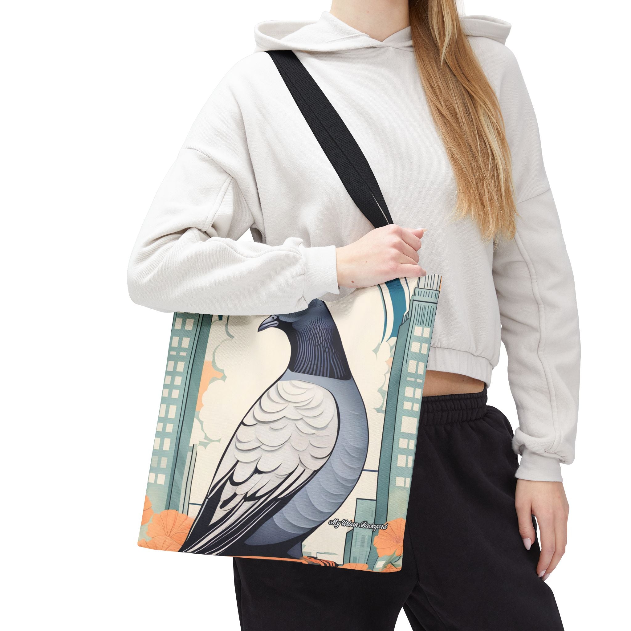 City Pigeon, Bird Tote Bag with Cotton Handles For Everyday Use, 3 Sizes