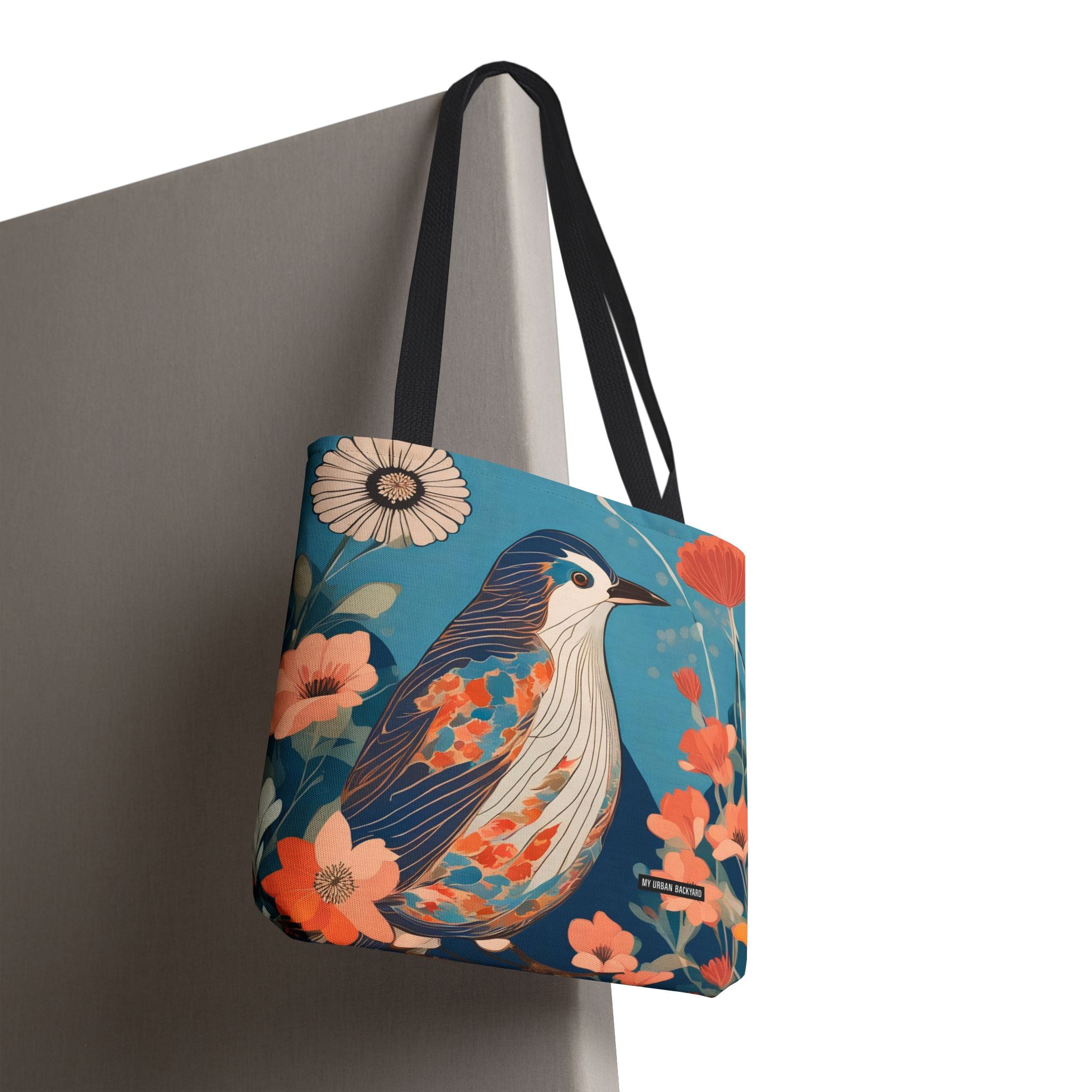 Colorful Bird, Everyday Tote Bag w Cotton Handles