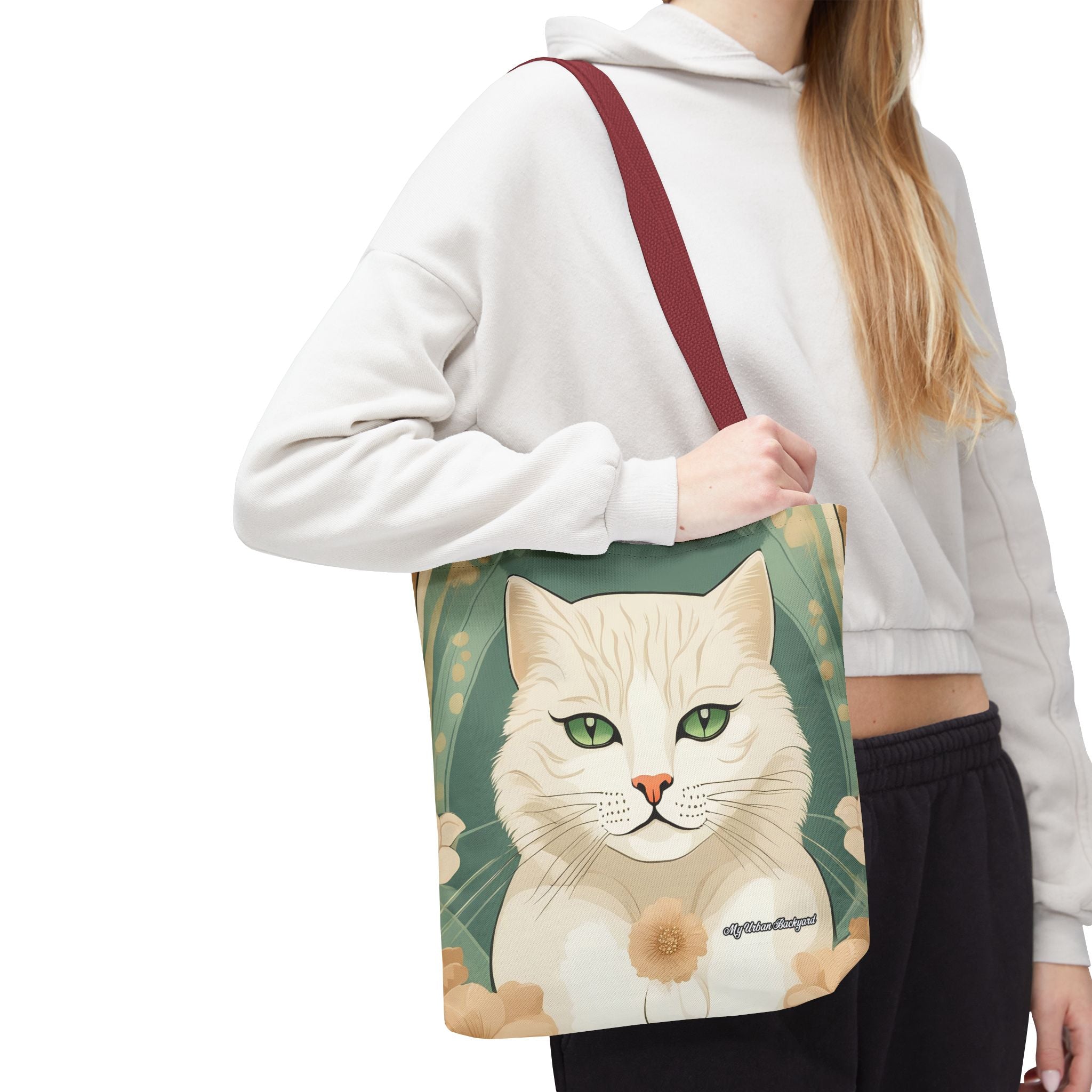 Blanca Purrington, Cat Tote Bag with Cotton Handles For Everyday Use, 3 Sizes