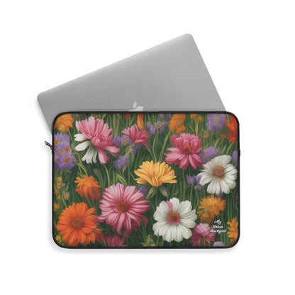 Wildflower Field, Laptop Carrying Case, Top Loading Sleeve for School or Work