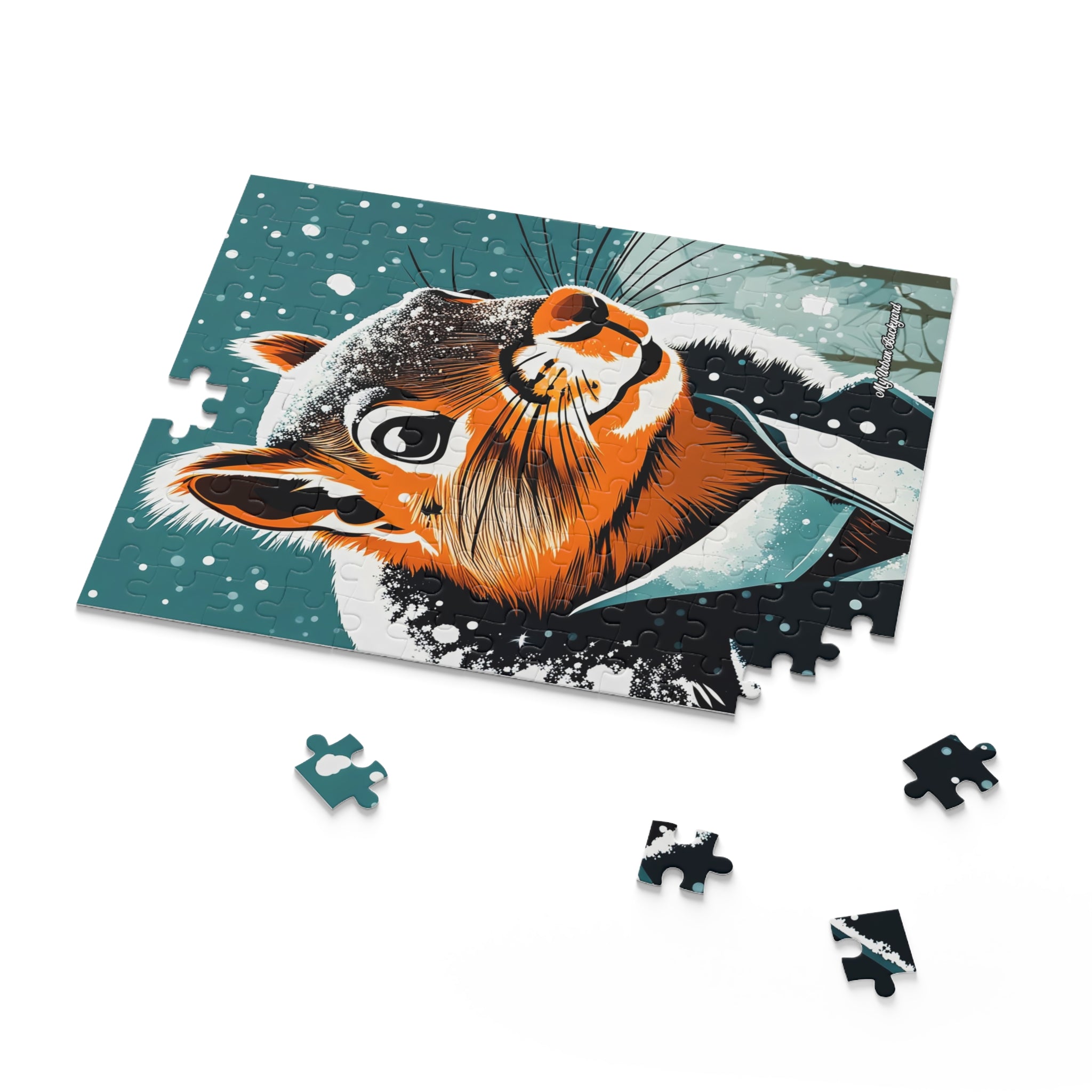 Winter Squirrel Jigsaw Puzzle, Holiday Fun, Family Game Night, Cozy Indoor Activity, Gift for Animal Lovers, (120, 252, or 500-Piece)