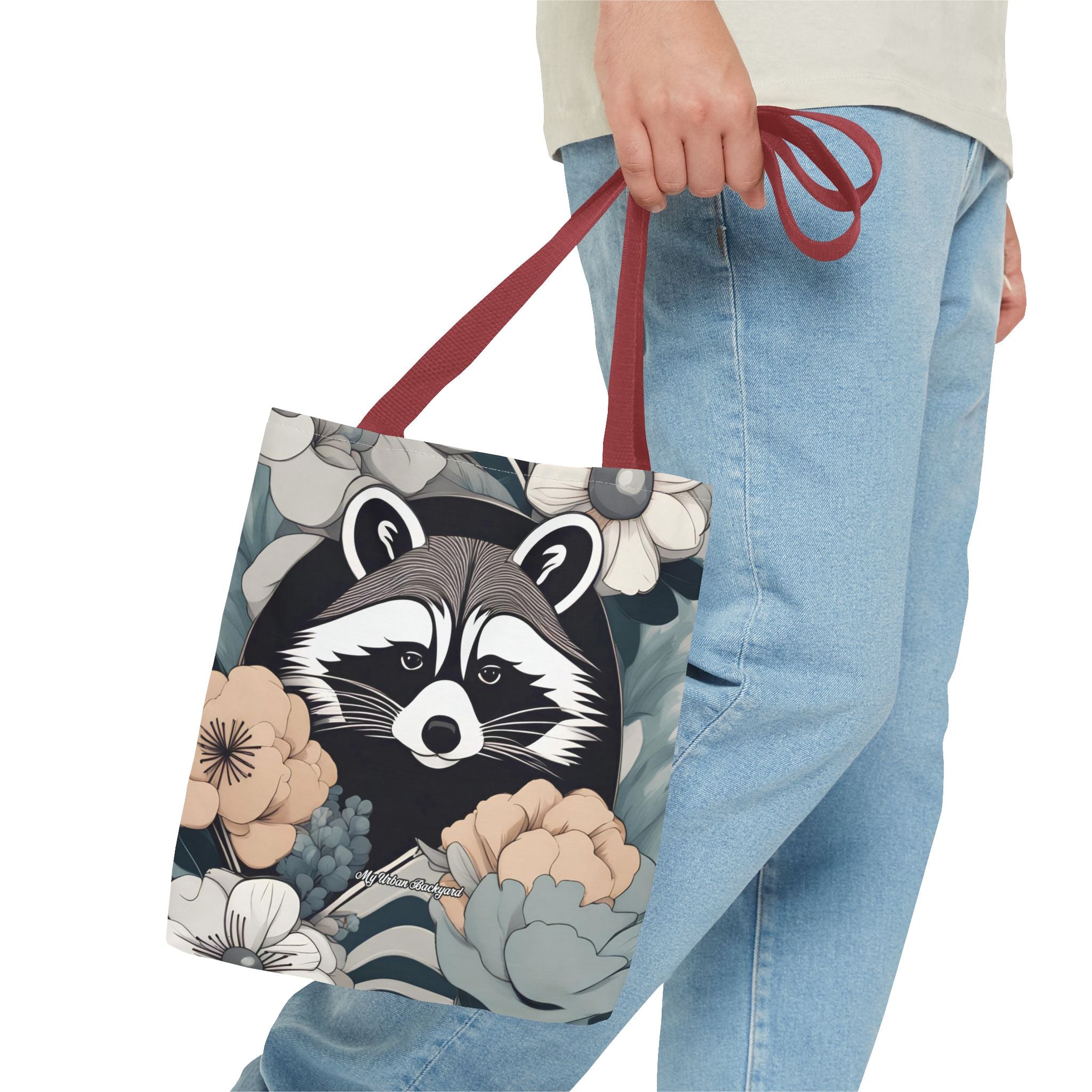 Rocco Pawsley, Raccoon Tote Bag with Cotton Handles For Everyday Use, 3 Sizes