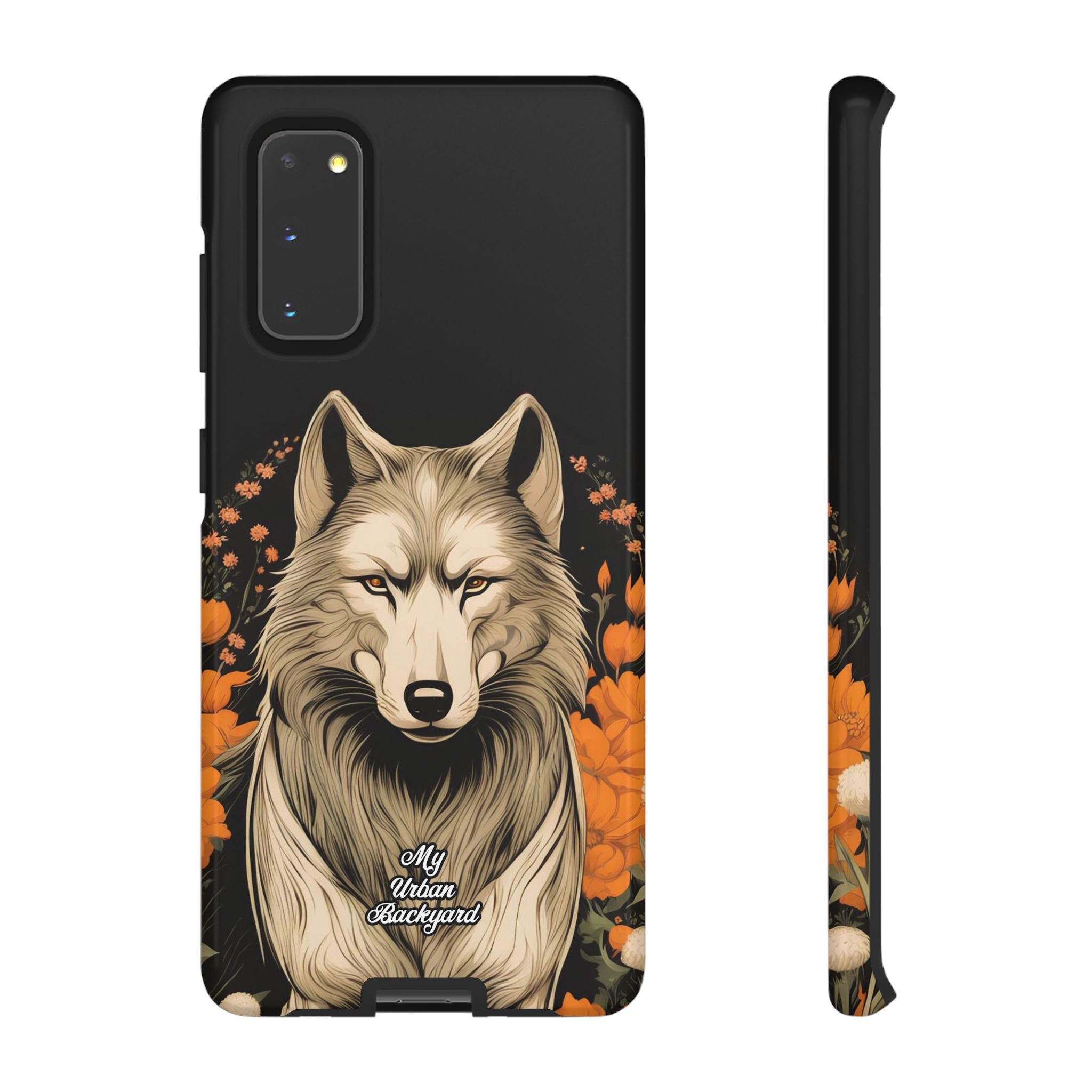 Wolf with Flowers, Animal Cell Phone Case - Apple, Samsung, Google Pixel