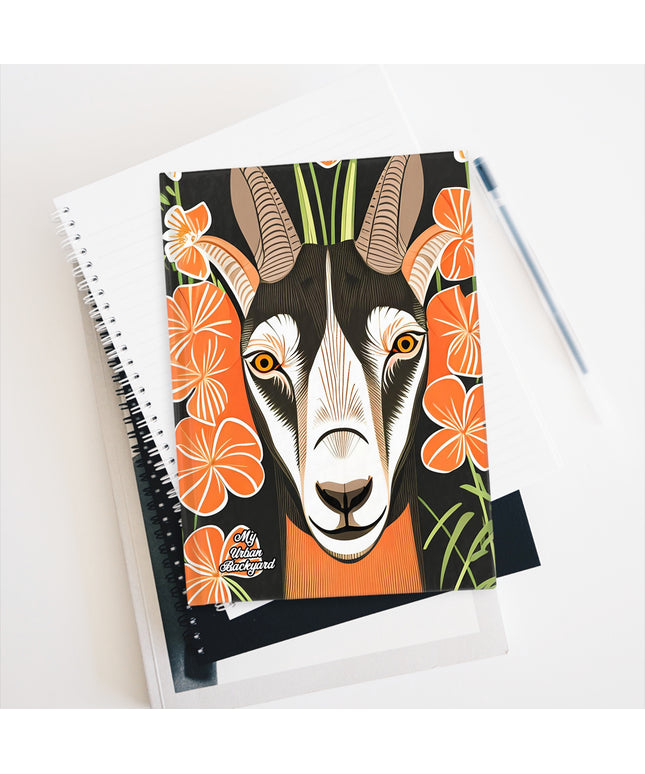 Goat with Orange Flowers, Hardcover Notebook Journal - Write in Style
