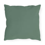 Blanca Purrington, Slate Green accent color, Cat Throw Pillow