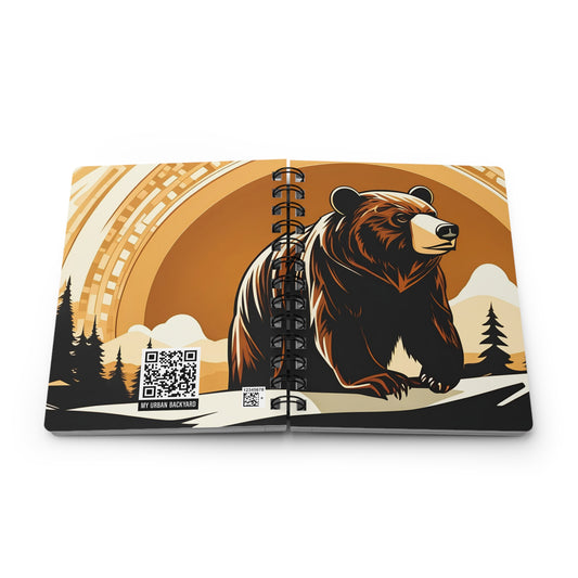 Art Deco Bear Adventure Spiral Journal