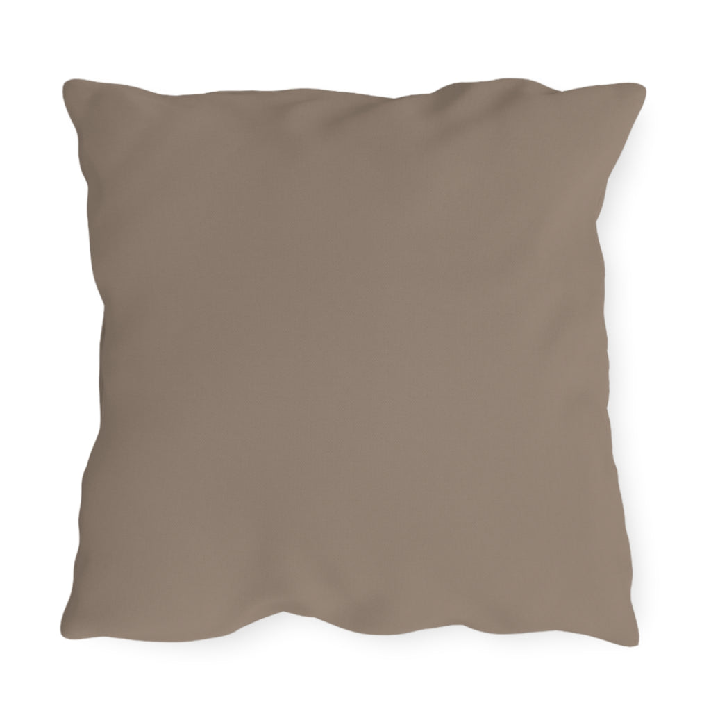 Wolf with Flowers, Taupe accent color, Throw Pillow, Indoor/Outdoor Decor for Home or Office