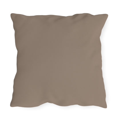 Wolf with Flowers, Taupe accent color, Indoor/Outdoor Throw Pillow Decor for Patio or Office