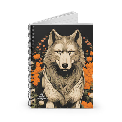 Wolf with Flowers, Spiral Notebook Journal - Write in Style