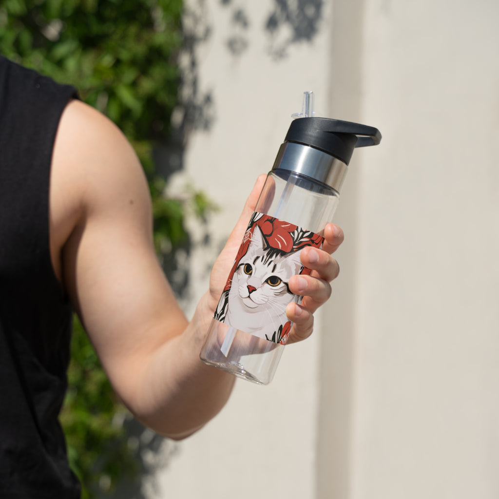 Tess & Jess Clawfield, Cat 20oz Sport Water Bottle, BPA-Free, Tritan™ plastic