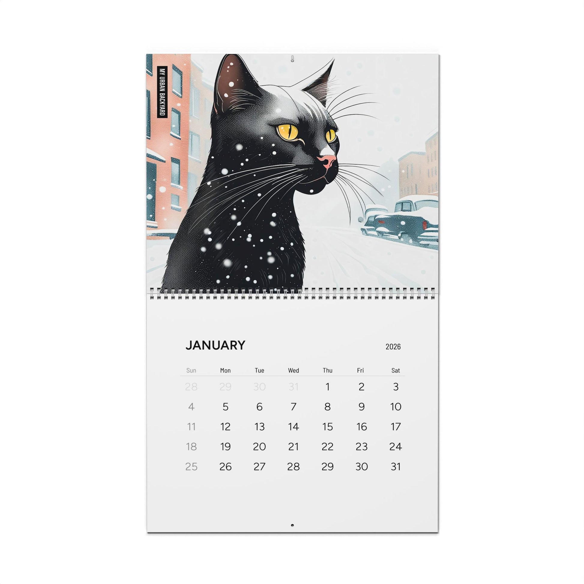 2026 My Urban Backyard Wall Calendar - Monthly Planner for Nature Lovers and Art Enthusiasts