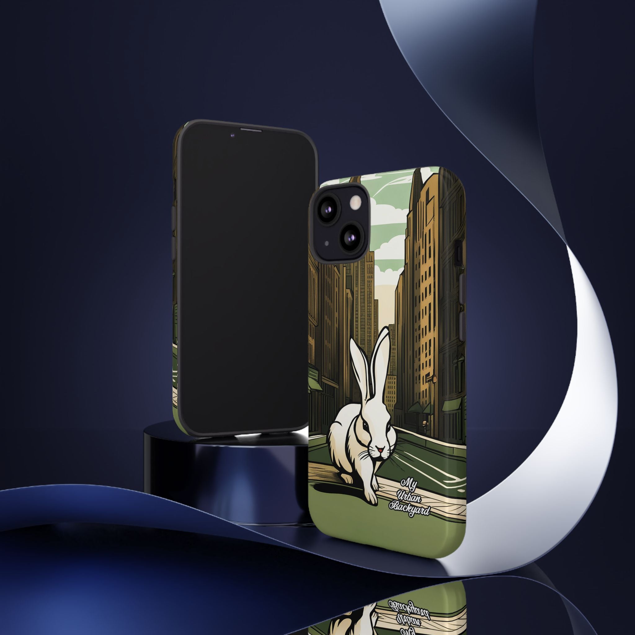 White Rabbit on a City Street, Cell Phone Case - Apple, Samsung, Google Pixel