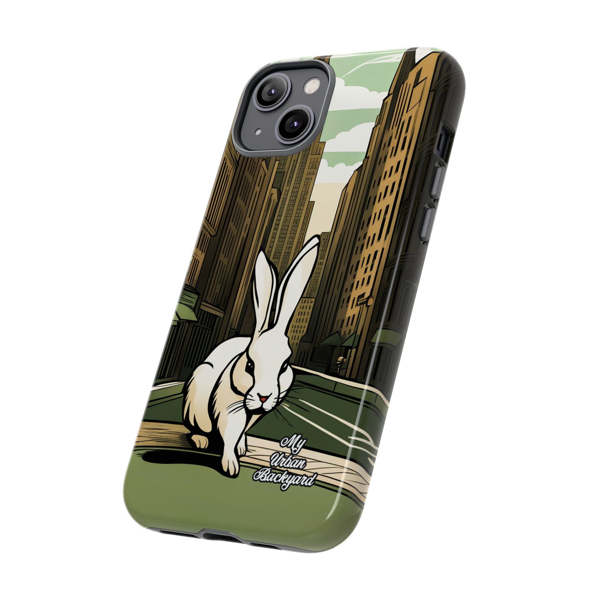 White Rabbit on a City Street, Cell Phone Case - Apple, Samsung, Google Pixel