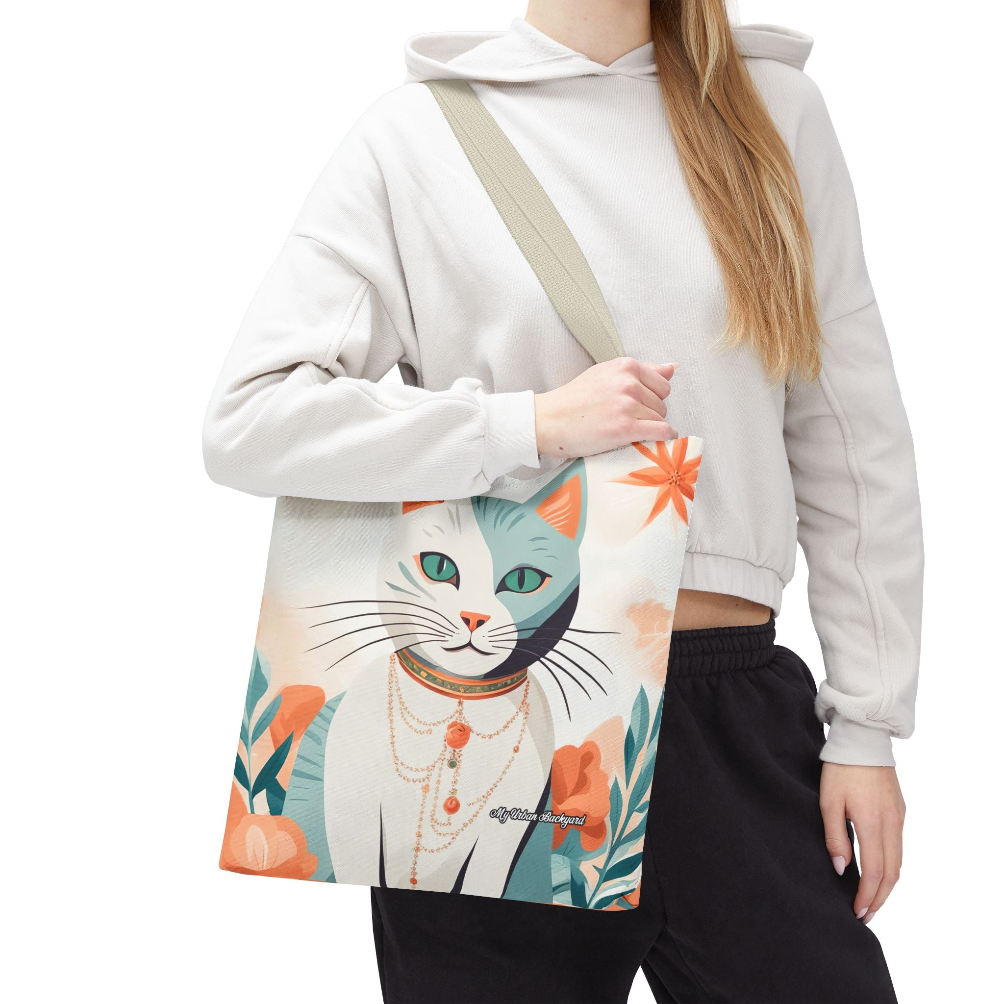Whiskers, Cat Tote Bag with Cotton Handles For Everyday Use, 3 Sizes