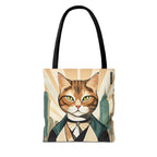 Dapper Art Deco Tabby Cat Tote Bag