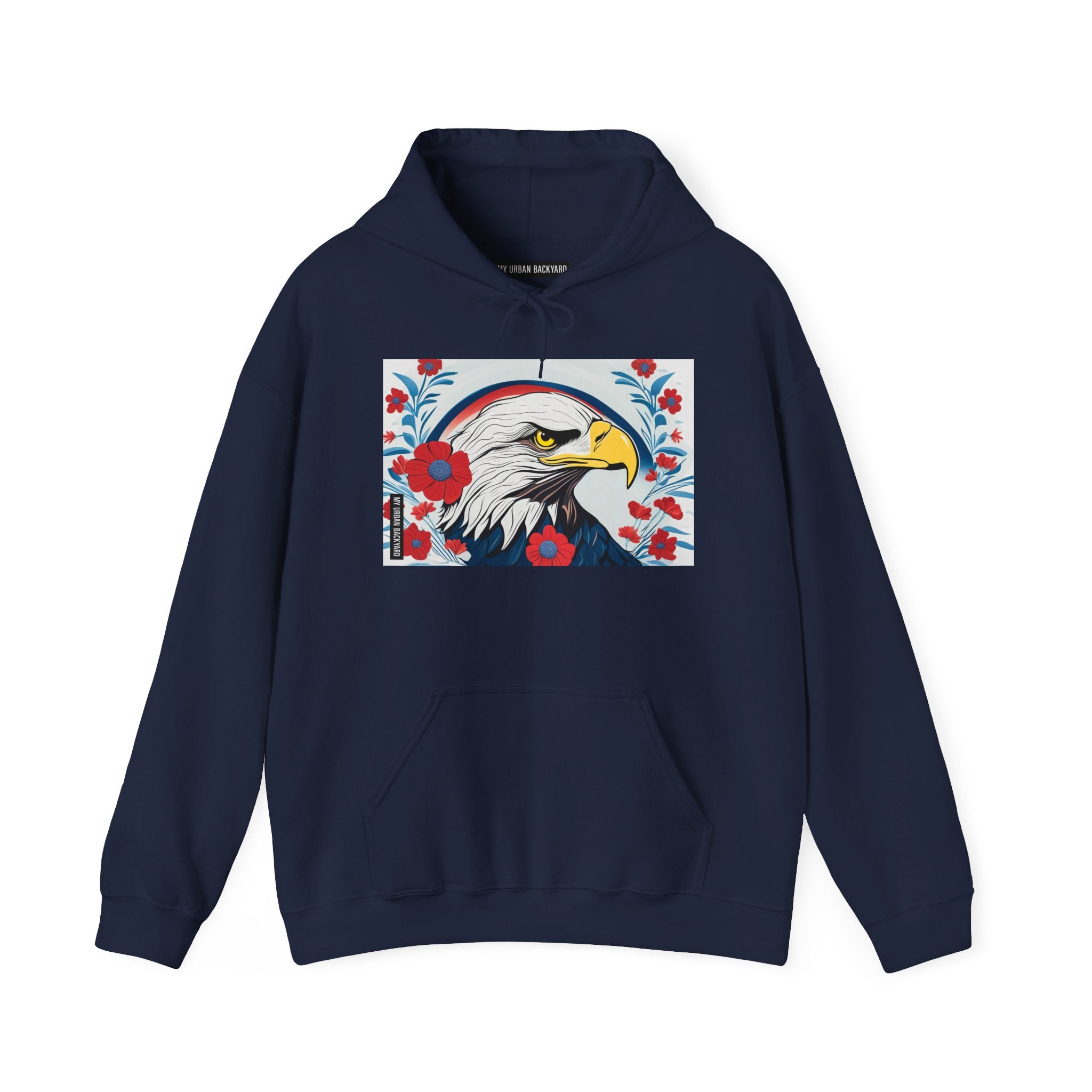 Bald Eagle Floral Hoodie - Unisex Sweatshirt, Nature Lover Gift, Patriotic Apparel, Cozy Outfit for All Seasons, Unique Design