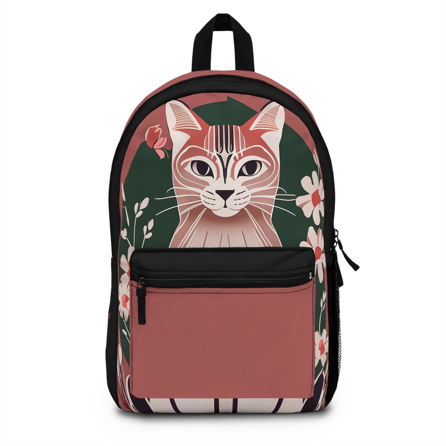 Art Deco Tabby, Backpack with Computer Pocket and Padded Back