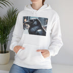 Urban Crow In Falling Snow Hoodie — Comfy Winter Graphic Hoodie