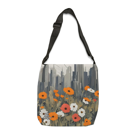 Urban Wildflowers, Tote Bag with Adjustable Strap - Trendy and Versatile