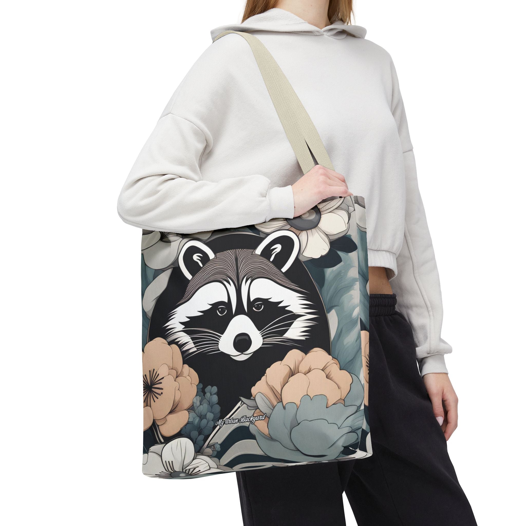 Rocco Pawsley, Raccoon Tote Bag with Cotton Handles For Everyday Use, 3 Sizes