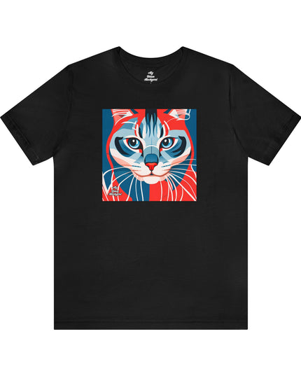 Red White and Blue Cat, Soft 100% Jersey Cotton T-Shirt, Unisex, Short Sleeve, Retail Fit