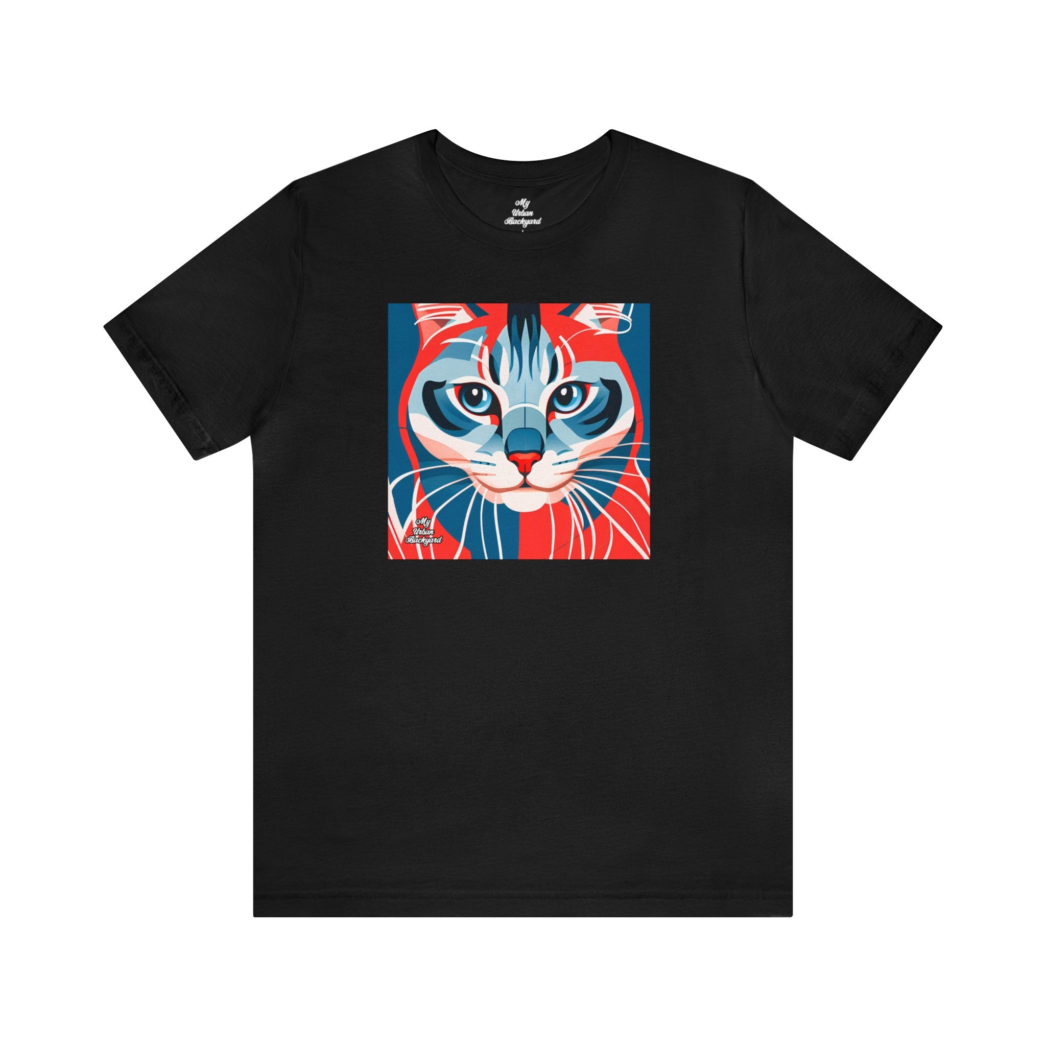 Red White and Blue Cat, Soft 100% Jersey Cotton T-Shirt, Unisex, Short Sleeve, Retail Fit