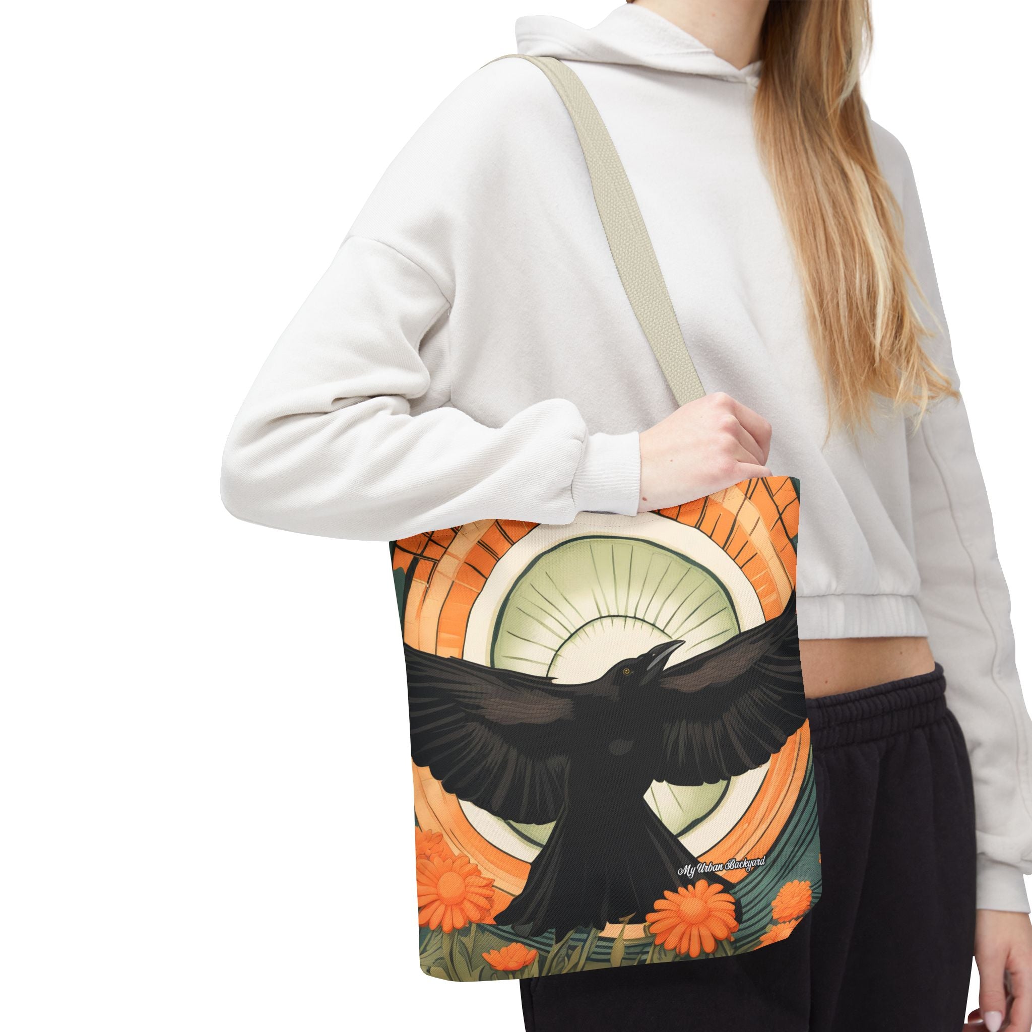 Flying Crow Tote Bag with Cotton Handles For Everyday Use, 3 Sizes