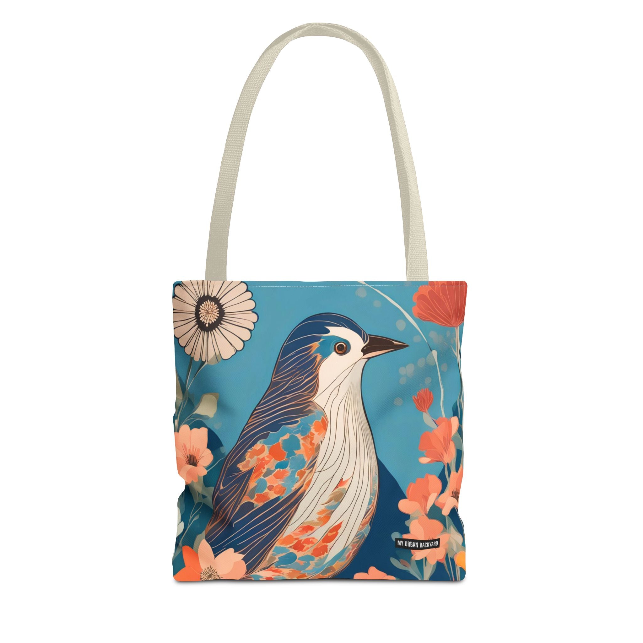 Colorful Bird, Everyday Tote Bag w Cotton Handles