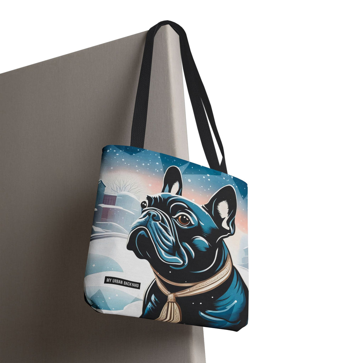 Winter French Bulldog Tote Bag