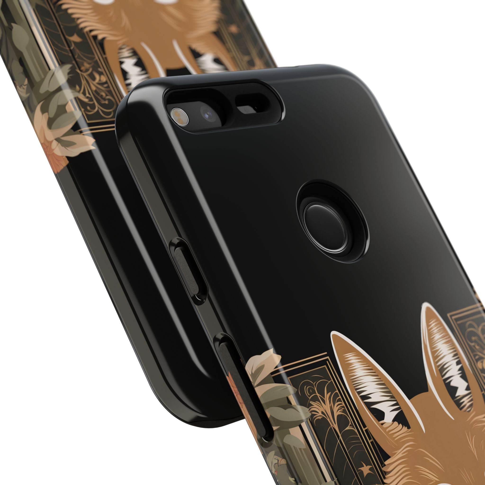 Art Deco Coyote with Flower, Cell Phone Case - Apple, Samsung, Google Pixel