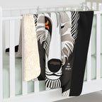 Art Deco Dogs, Sherpa Fleece Blanket for Cozy Warmth, 50"x60"