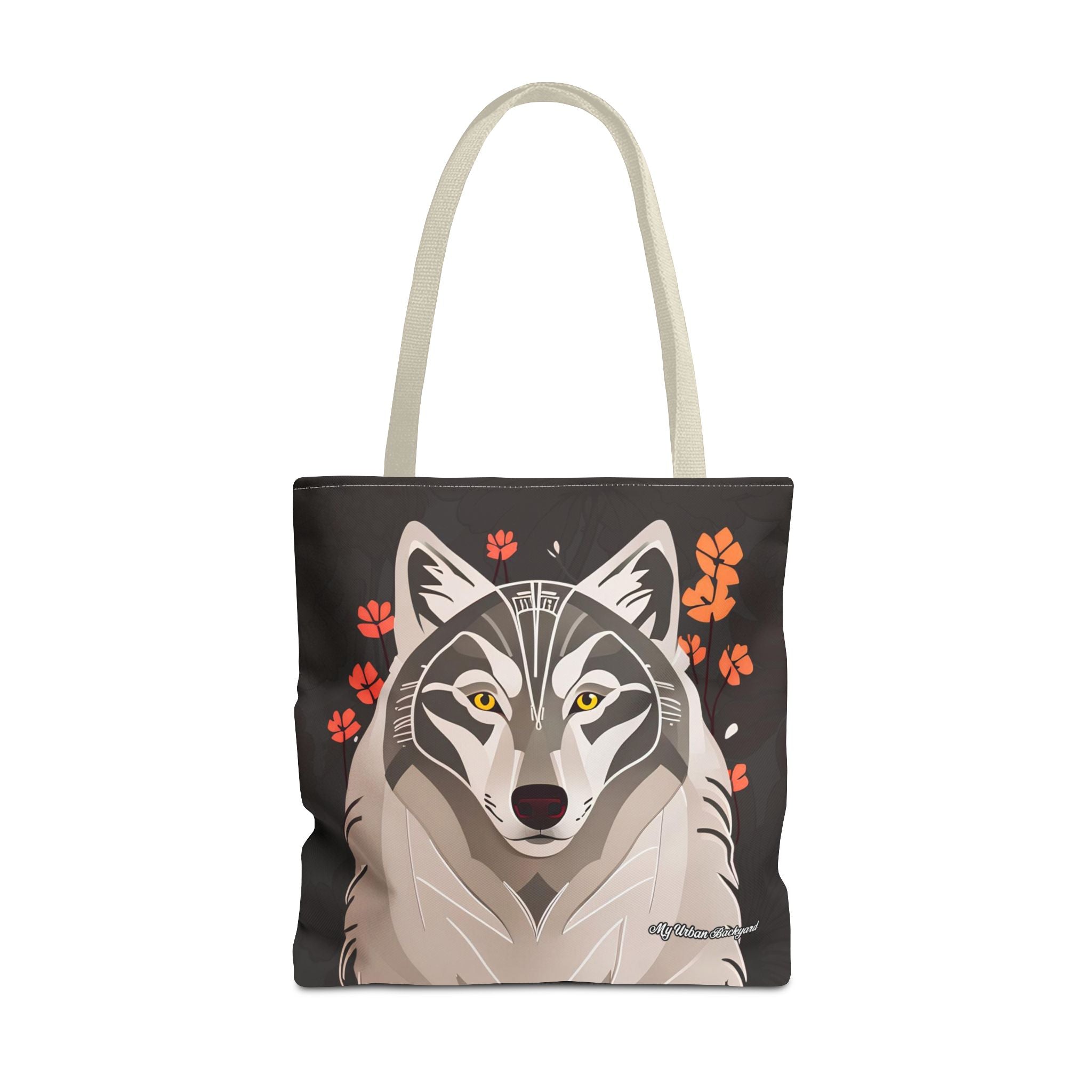 Art Deco Wolf Tote Bag with Cotton Handles For Everyday Use, 3 Sizes