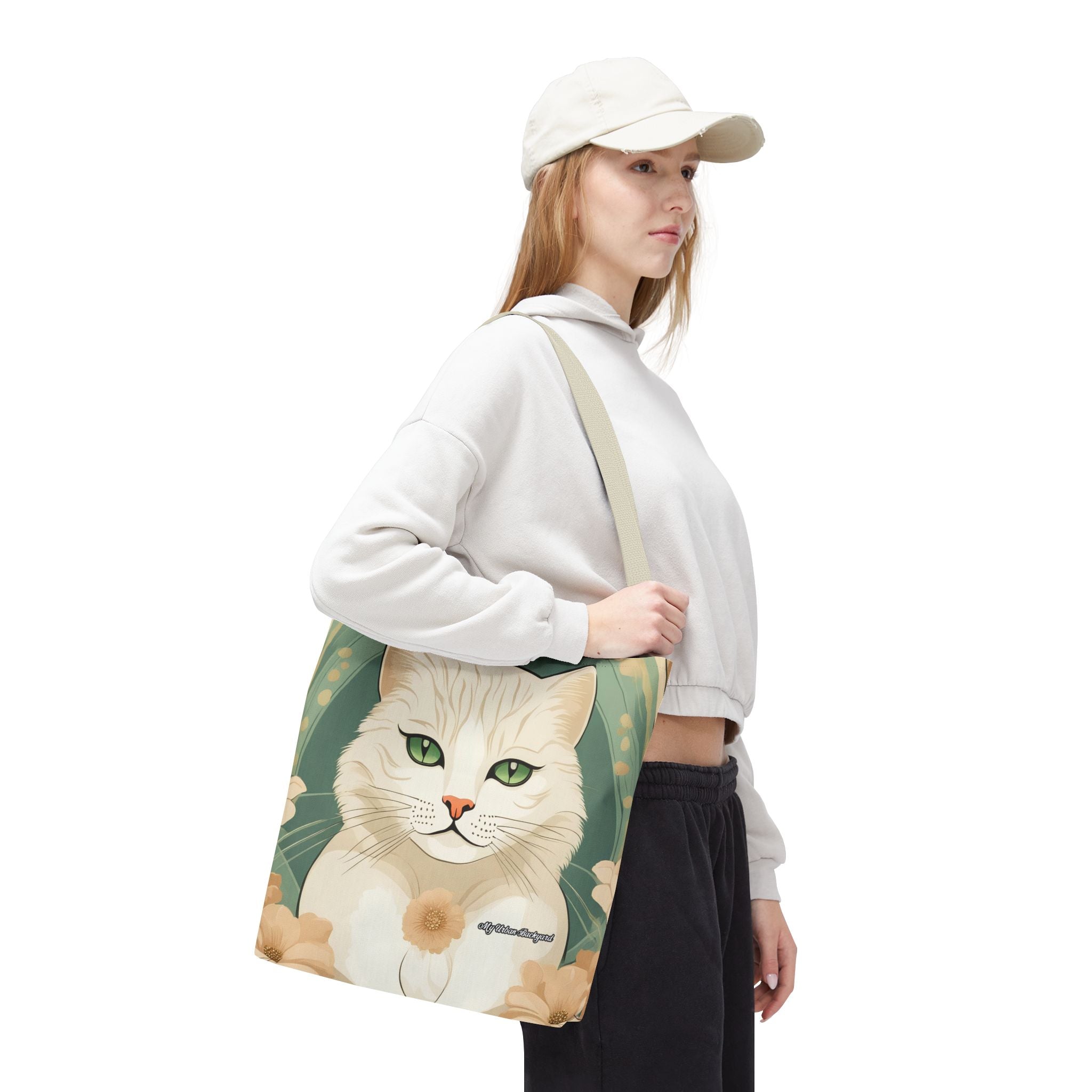 Blanca Purrington, Cat Tote Bag with Cotton Handles For Everyday Use, 3 Sizes