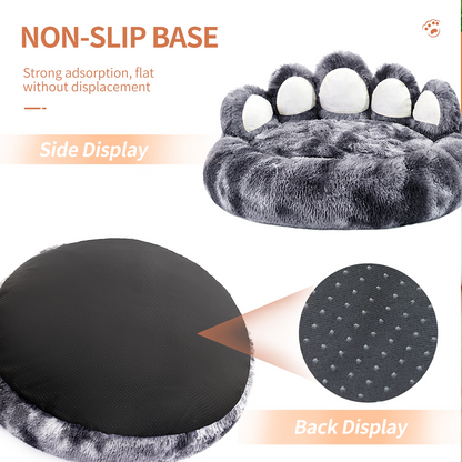 Cozy Plush Bear Paw Shape Pet Bed For Small And Medium Dogs And Cats