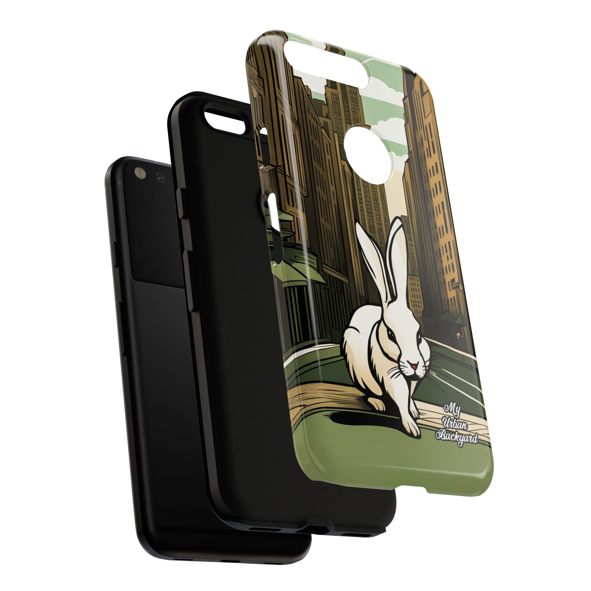 White Rabbit on a City Street, Cell Phone Case - Apple, Samsung, Google Pixel